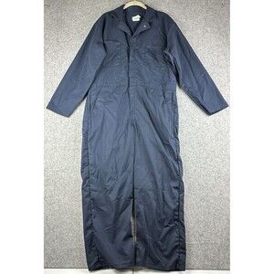 Liberty Coveralls Mens XL Navy Blue Workwear Jumpsuit Long Sleeve Zip Grunge*